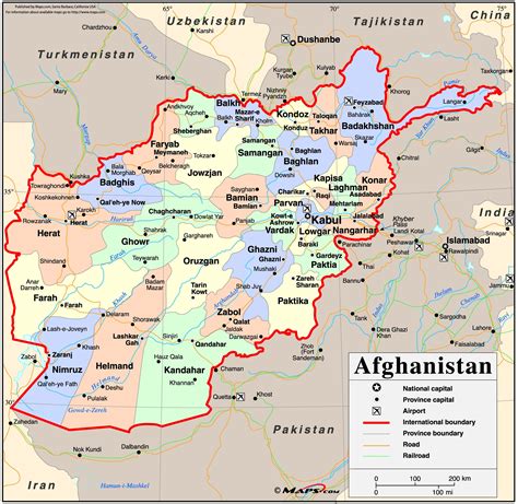 Printable Map Of Afghanistan